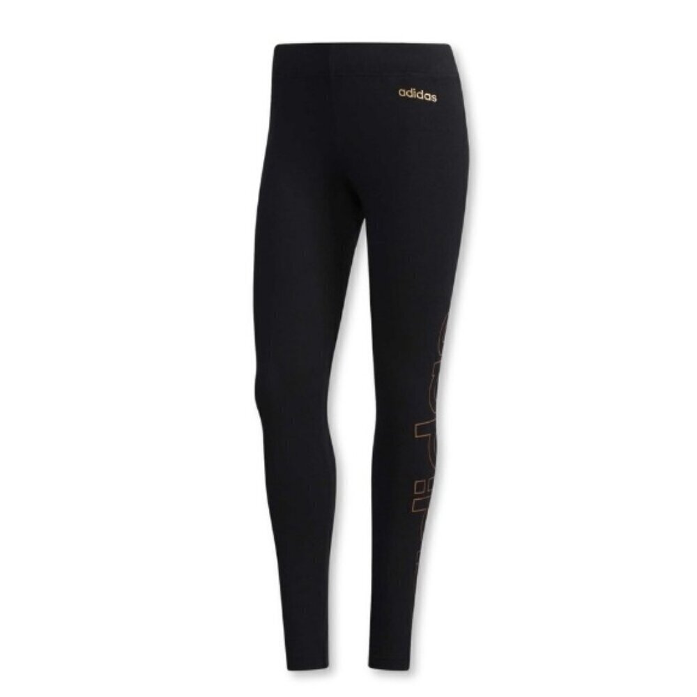 Adidas Women's Tight Fit Snug Elastic Logo Printed Leggings Black Sz Extra Small